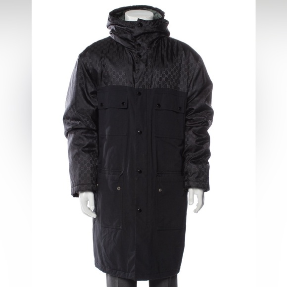 Gucci Nylon GG monogram jacket sz 50 L 2018 black - Picture 1 of 16